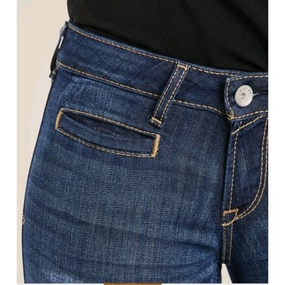 ARIAT Lucy Trouser Jeans Women’s 25R Mid Rise Wide Leg Stretch Denim Raw Hem - Picture 2 of 13